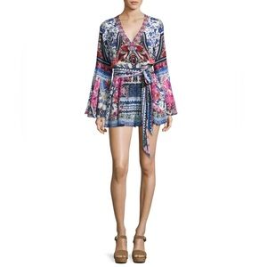 Camilla Women's Belted Vneck Bell Sleeve Playsuit Romper From Kaili With Love XS